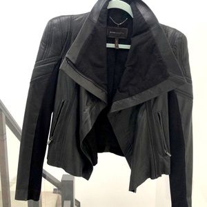 BCBG MAXAZRIA XXS Orason black leather jacket